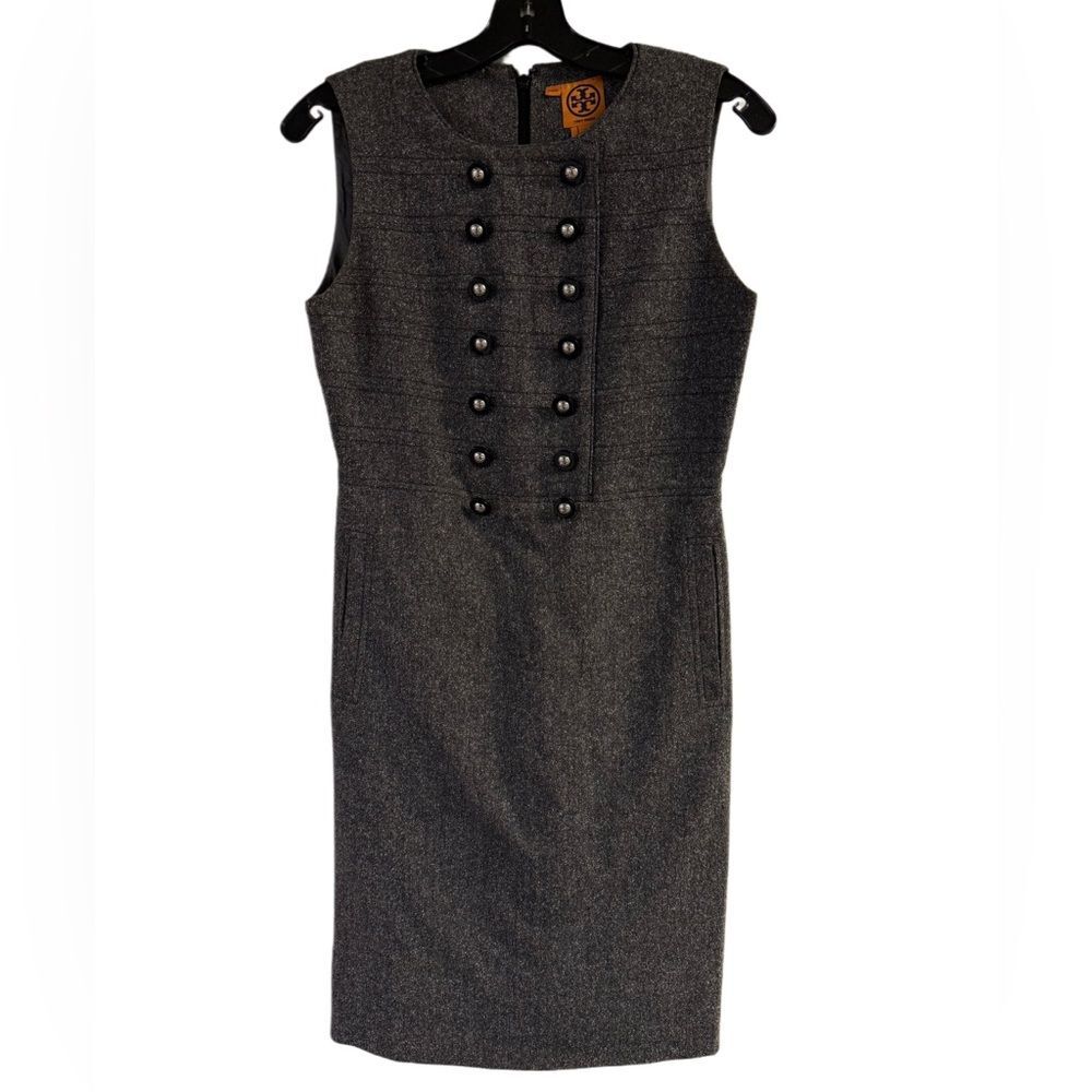 Tory Burch Gray Wool Silk Blend Sleeveless Dress Size 4